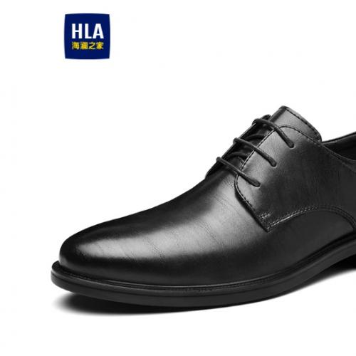 HLA/海澜之家男鞋正装尖头增高皮鞋商务夏季年轻款结婚新郎鞋透气